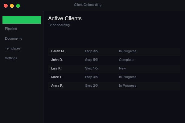 Client onboarding system
